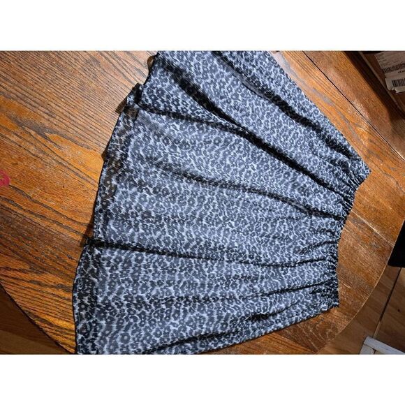 XXL Jaclyn Smith Black Grey Silver Metallic Lined Midi Skirt Rear Elastic Waist - Picture 4 of 5